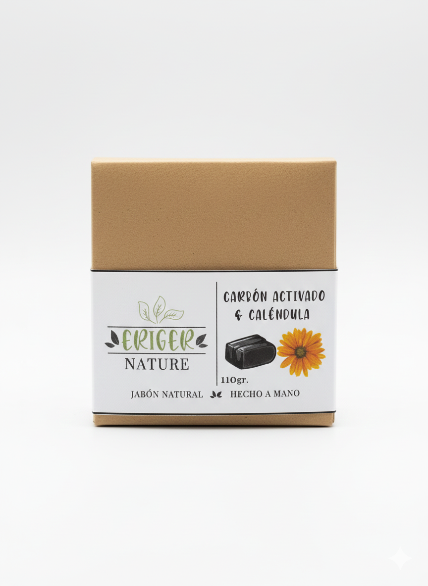 Carbon y calendula jabon x 110g. Egn
