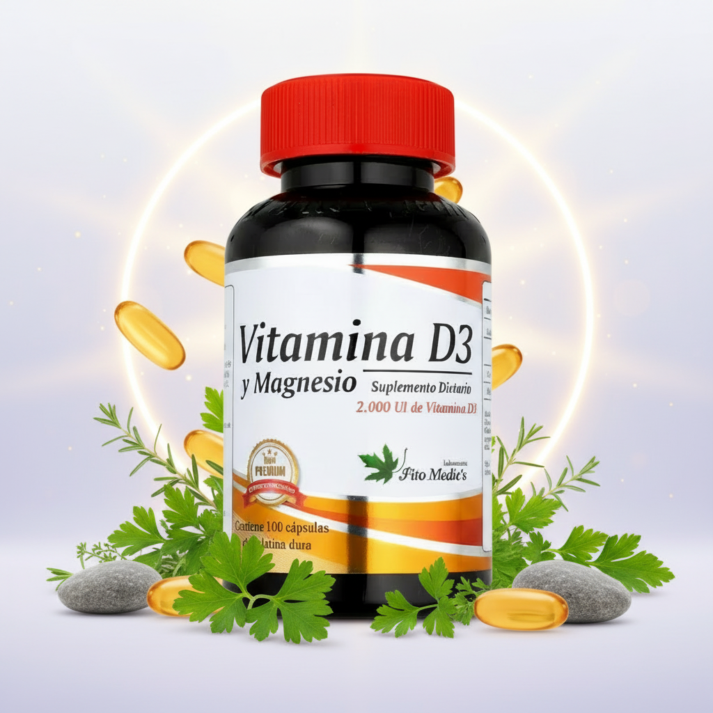 Vitamina d3 y magnesio x 100caps. Fm