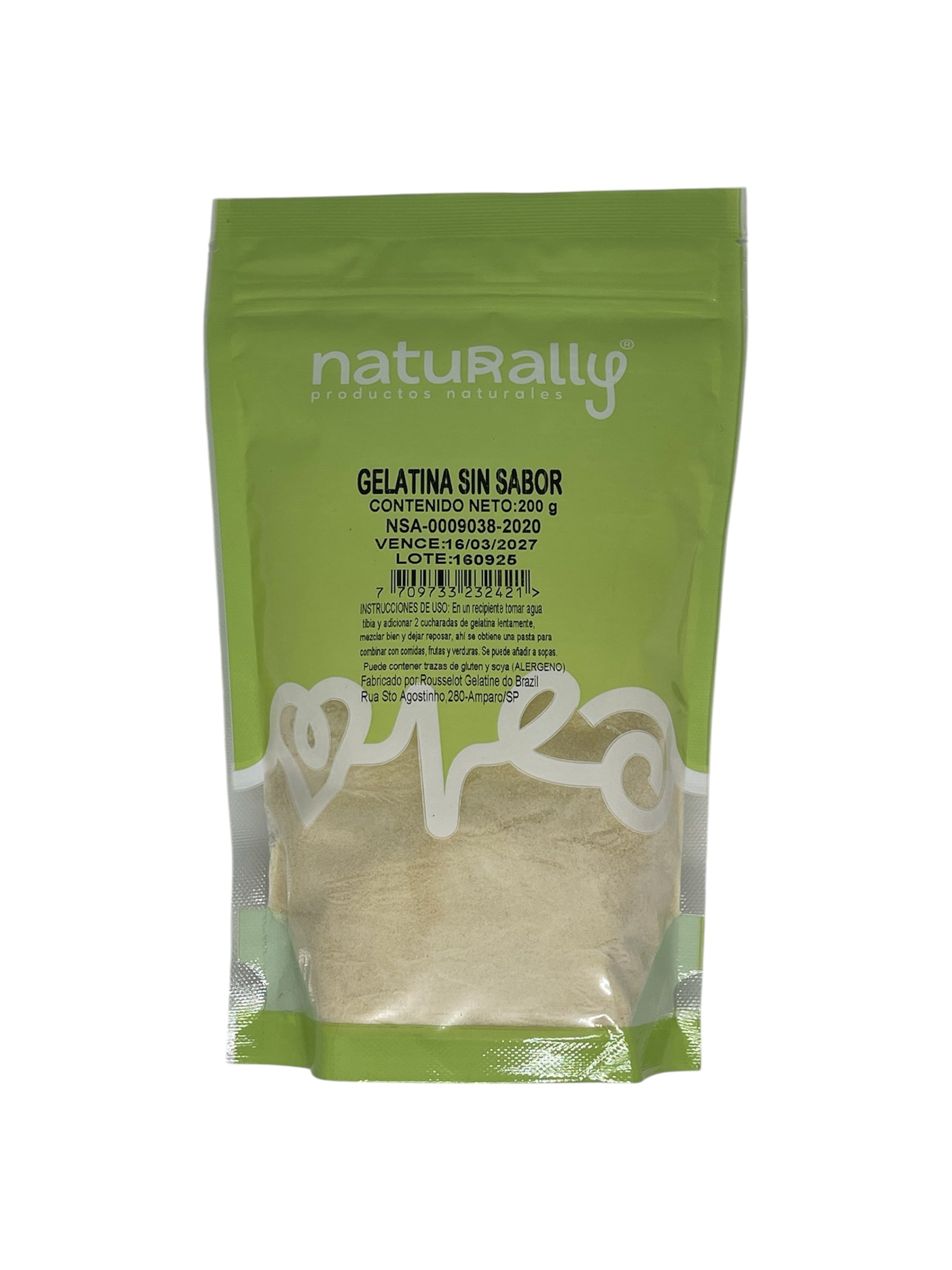 Gelatina sin sabor x 200gr. Pa